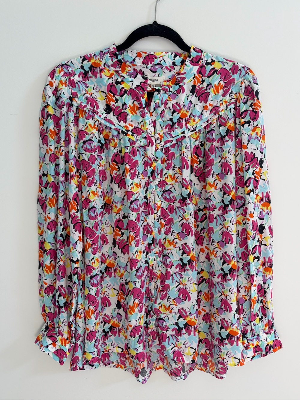 SUNCOO Floral Button Front Louna Blouse Womens MEDIUM T2 NWOT